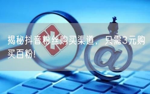 揭秘抖音粉丝购买渠道，只需3元购买百粉!