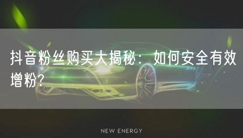 抖音粉丝购买大揭秘：如何安全有效增粉?