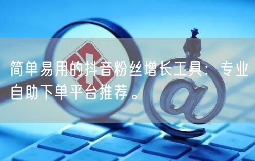 简单易用的抖音粉丝增长工具：专业自助下单平台推荐。