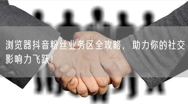 浏览器抖音粉丝业务区全攻略，助力你的社交影响力飞跃！