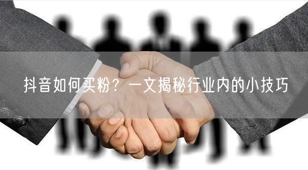 抖音如何买粉？一文揭秘行业内的小技巧