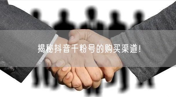 揭秘抖音千粉号的购买渠道！