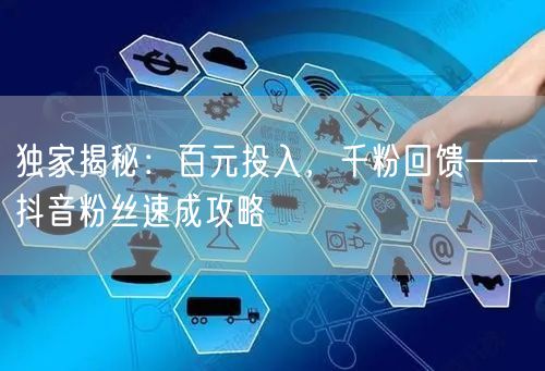 独家揭秘：百元投入，千粉回馈——抖音粉丝速成攻略