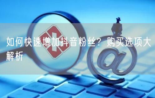 如何快速增加抖音粉丝？购买选项大解析