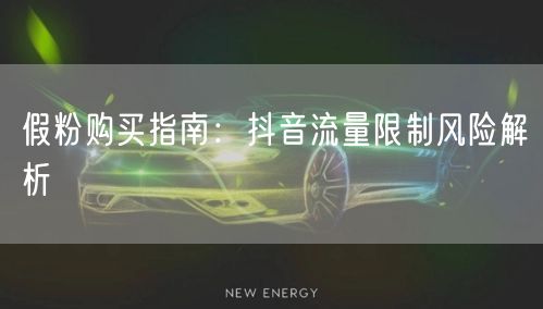 假粉购买指南：抖音流量限制风险解析
