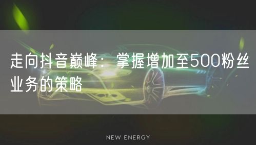 走向抖音巅峰：掌握增加至500粉丝业务的策略
