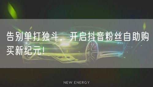 告别单打独斗，开启抖音粉丝自助购买新纪元！